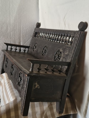 Ancien banc coffre - banc-coffre, miniature