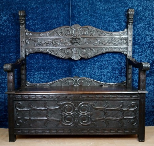Banc coffre bois - banc,